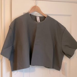 Gray Ashley Rowe top, canvas, one size. NWT